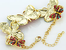 Load image into Gallery viewer, Multicolor Crystal Gold Tone Butterfly Bracelet
