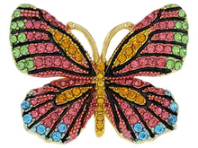 Load image into Gallery viewer, Multicolor Crystal Gold Tone Butterfly Ring
