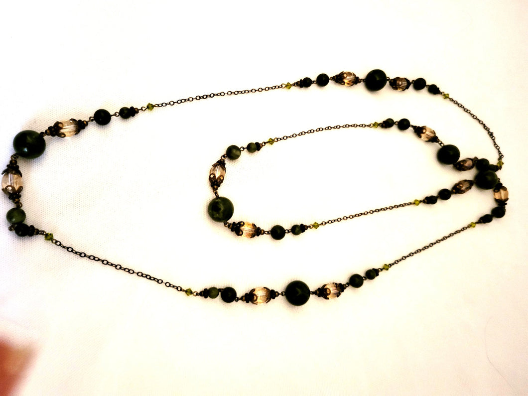 Green Antique Beaded Necklace
